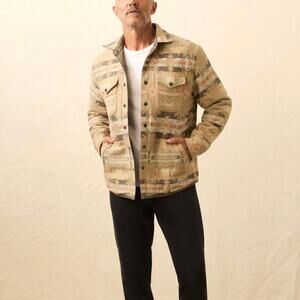 Faherty DGF Reversible Bondi Quilted Prairie Olive Green Jacket XXL NEW Aztec